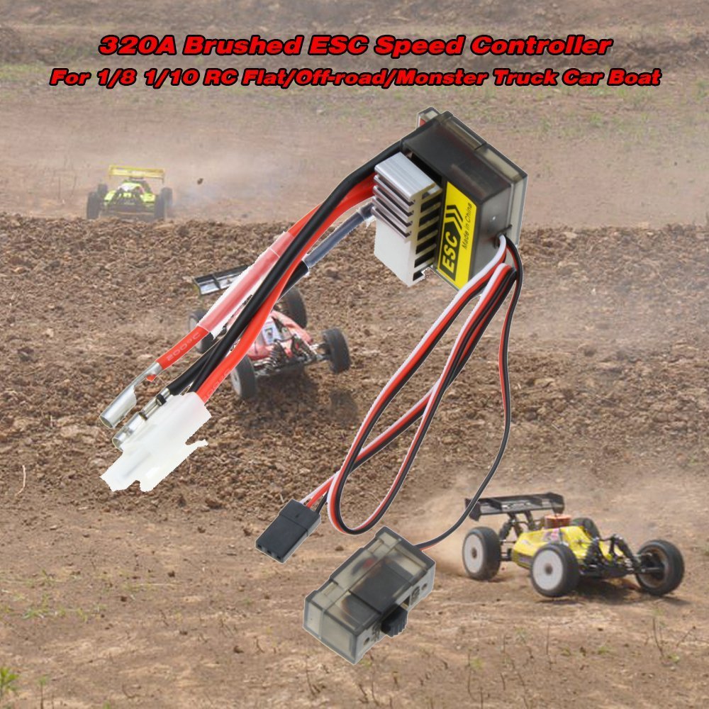 GoolRC 320A ブラシ ESC 電子スピードコントローラー リバース付き 1/8 1/10 RC カー 車 オフロード車 モンスター トラック ボート用 2zzhgl6 Amazon | GoolRC 320A ブラシ ESC 電子スピードコントローラー